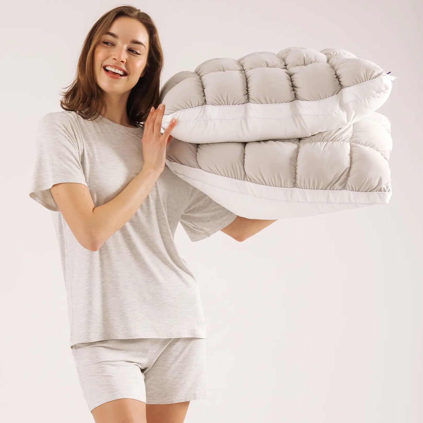 ☁️Fluffy PuffGrid Bed Pillow for All Sleepers